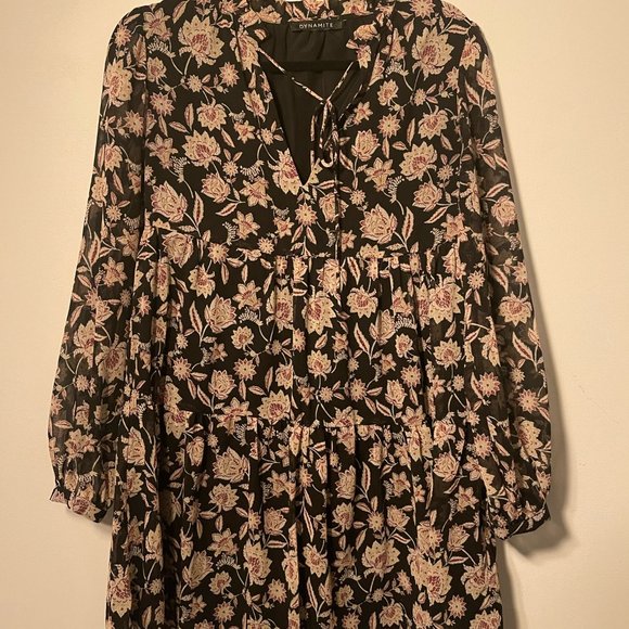 Dynamite Black Floral Dress - Picture 11 of 16